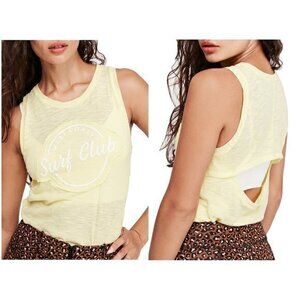 Free People Martine Electric Lemon Tank Sz XS NWT
